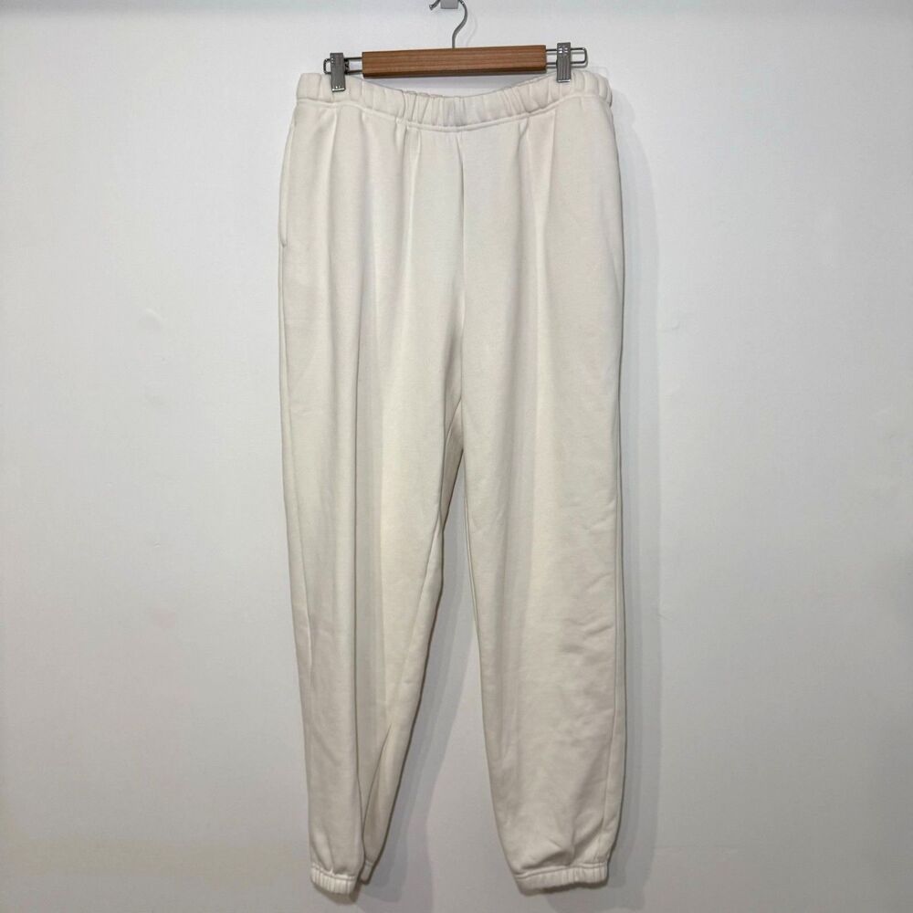 Melody Ehsani Heavy Fleece Sweatpant - Cream With Decorative Pocket XL